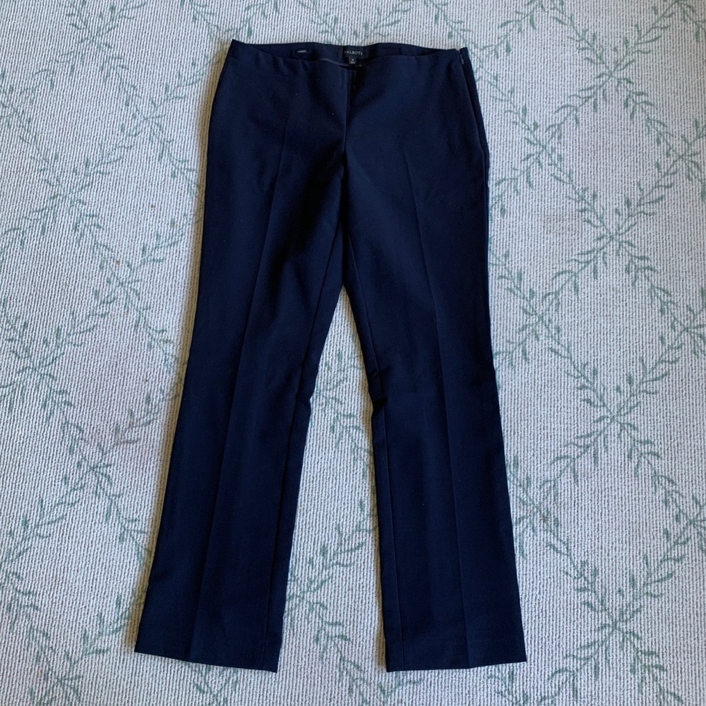Talbots // navy modern front pleat work pant size 10 PAT